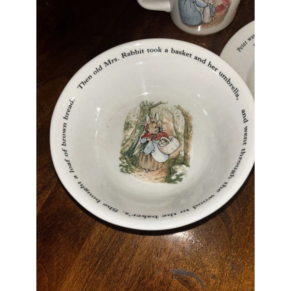 Wedgwood Peter Rabbit 3-Piece Dinner Set Bowl Plate Cup Made in England